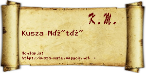 Kusza Máté névjegykártya